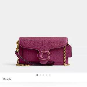 Coach Magenta Leather Wristlet with Gold Accents